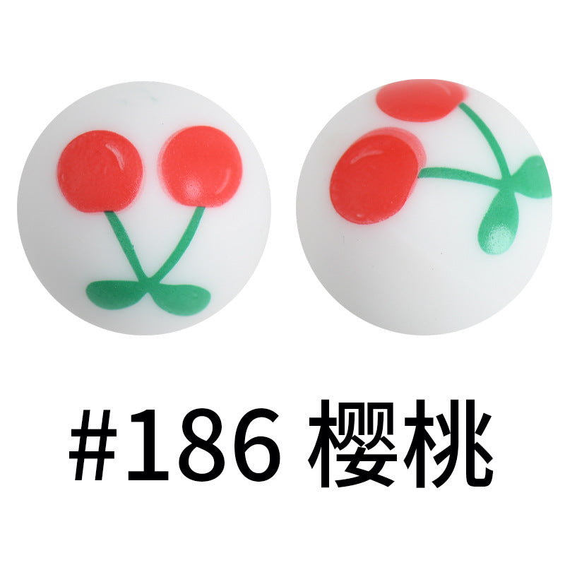 Wholesale 50pcs 16mm Print Silicone Beads Colorful Silicone Water Transfer Beads